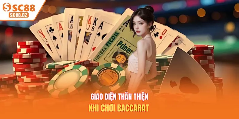 Giao diện thân thiện khi chơi Baccarat